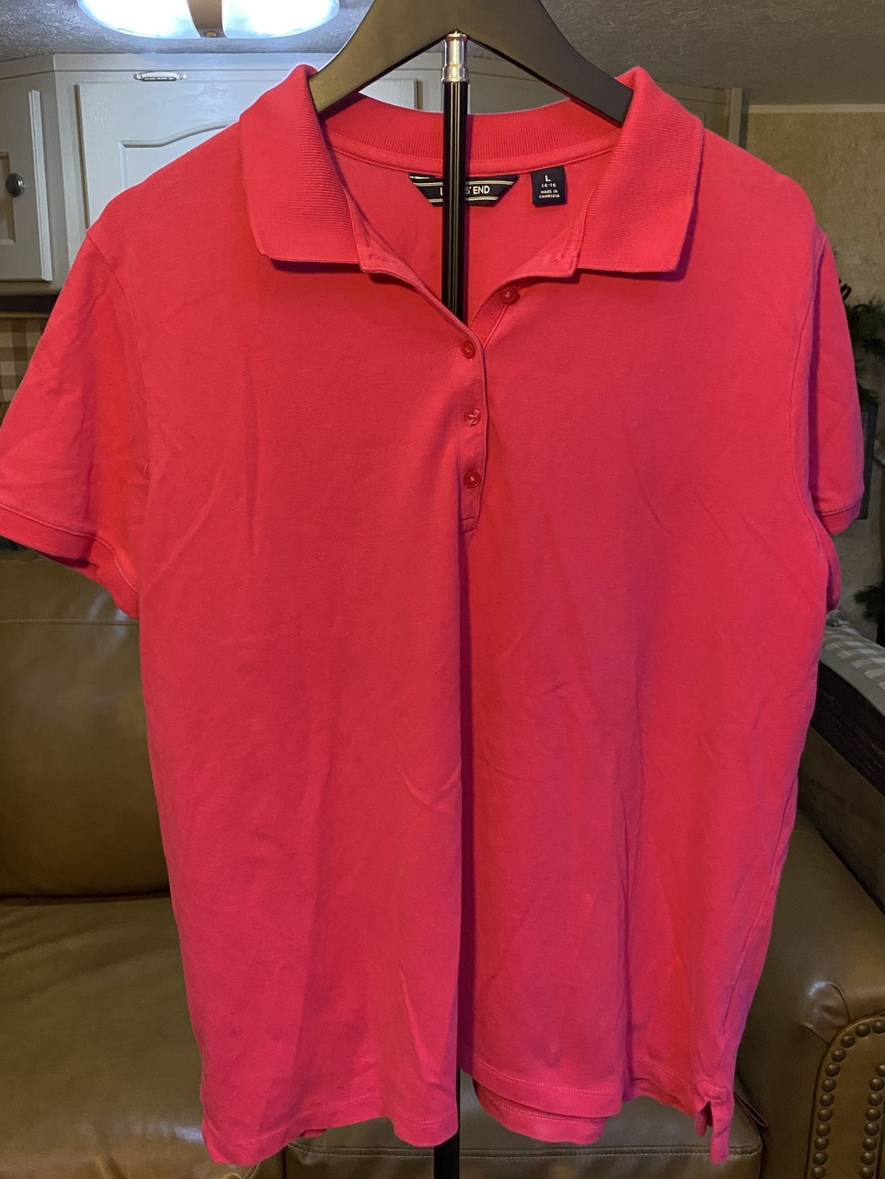 Lands' End Men's Polo in Bright Pink